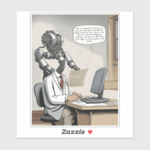 Nobelprijs kunstmatige intelligentie AI-cartoon Sticker