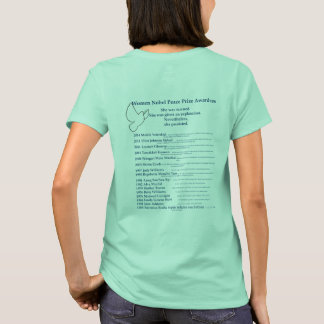 Nobelprijs voor de vrede voor vrouwen, maar ze hie t-shirt
