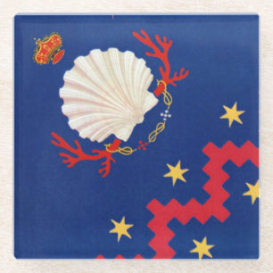 Nobile Contrada del Nicchio (Seashell) Palio Glazen Onderzetter