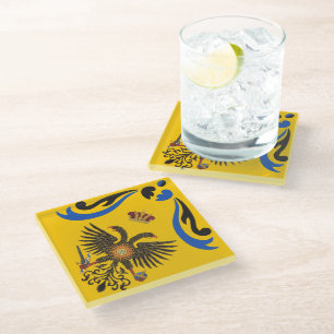 Nobile Contrada dell'Aquila Palio di Siena (Eagle) Glazen Onderzetter