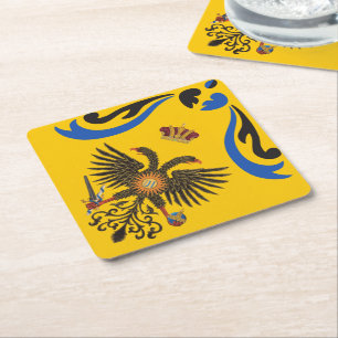 Nobile Contrada dell'Aquila Palio di Siena (Eagle) Vierkante Kartonnen Onderzetter