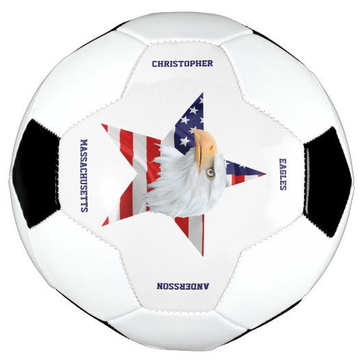 Noble Bald Eagle, de Amerikaanse vlag, Star Voetbal (Gedraaid)