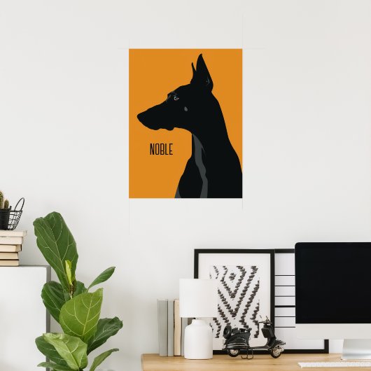 Noble Black Doberman Poster (Thuiskantoor)