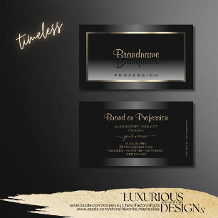 Noble Black en White Gradient Gold Decor Lijst Visitekaartje