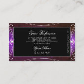 Noble Black Paarse Sparkle Jewels Ornamenten Visitekaartje (Achterkant)