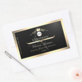 Noble Black Product Label Gold Frame Logo Monogram (Envelop)