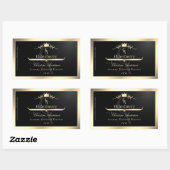 Noble Black Product Label with Gold Frame Monogram (Vel)