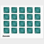 Noble Blauwgroen Scroll Blauwgroen Dank u Sticker (Vel)