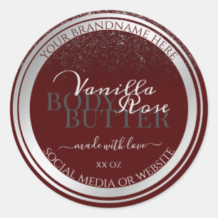Noble Bourgogne en Zilver Product Verpakkingsetike Ronde Sticker