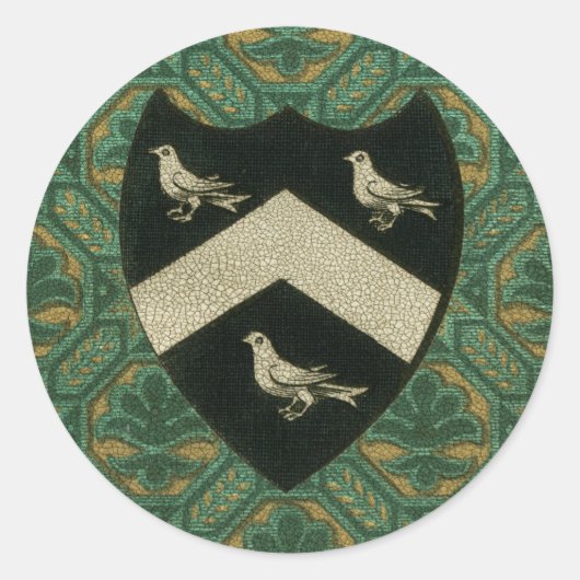 Noble Crest II Ronde Sticker (Voorkant)