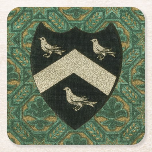 Noble Crest II Vierkante Kartonnen Onderzetter (Voorkant)