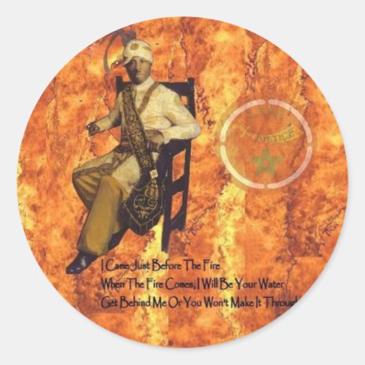 Noble Drew Ali Ronde Sticker (Voorkant)