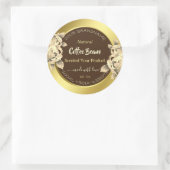 Noble Gold Brown Floral Product Packaging Labels (Tas)