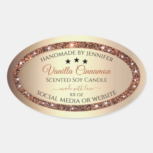 Noble Gold Effect Shimmery Glitter Product Labels (Voorkant)