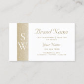 Noble Gold Pearl Shimmer Pattern met Monogram Visitekaartje (Achterkant)