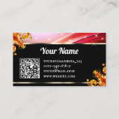 Noble Golden Pink Rose Glitter Stars QR Code Logo Visitekaartje (Achterkant)