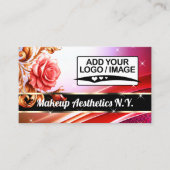 Noble Golden Pink Rose Glitter Stars QR Code Logo Visitekaartje (Voorkant)