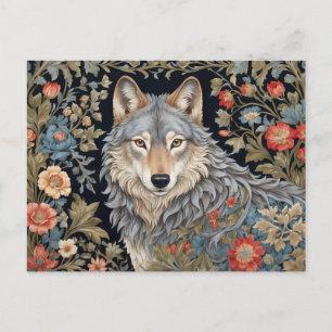 Noble Grey Wolf William Morris geïnspireerd Briefkaart
