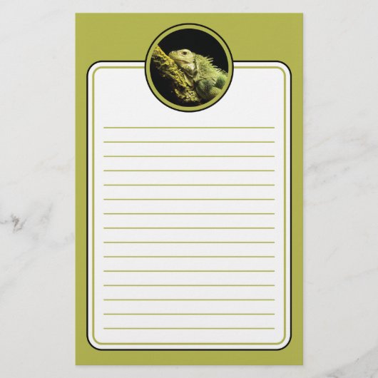 Noble Iguana Lined Stationery Briefpapier (Voorkant)
