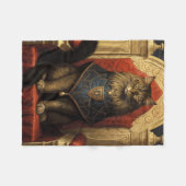 Noble Maine Coon Cat Throne Art Print Fleece Deken (Voorkant (Horizontaal))