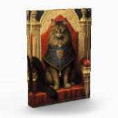 Noble Maine Coon Cat Throne Art Print Fotoblokken (Links)