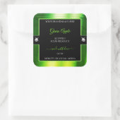 Noble noir marbré vert brillants Étiquette de prod (Sac)