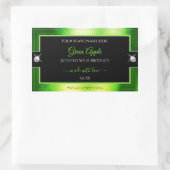 Noble noir marbré vert brillants Étiquette de prod (Sac)