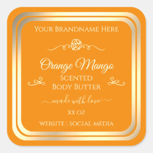 Noble Orange Étiquette de produit Gold Frame Rose