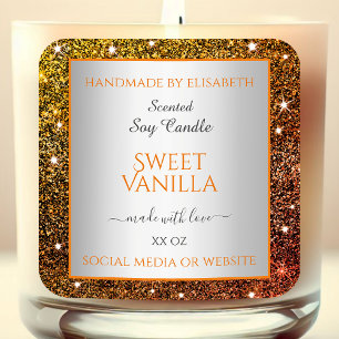 Noble Orange Faux Parties scintillant Étiquettes d
