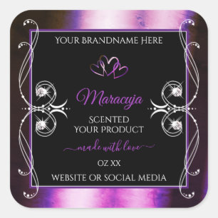 Noble Paars Black Product Labels Sparkle Diamonds