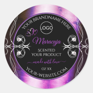 Noble Paarse Black Product Label Diamonds Voeg Log