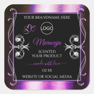 Noble Paarse Black Product Label Diamonds Voeg Log