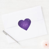 Noble Paarse Scroll Hart Paarse Liefde Sticker (Envelop)