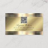 Noble Shimmery Gold Shiny Diamonds met QR-code Visitekaartje (Achterkant)
