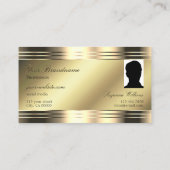 Noble Shimmery Gold Shiny Diamonds Monogram Foto Visitekaartje (Achterkant)