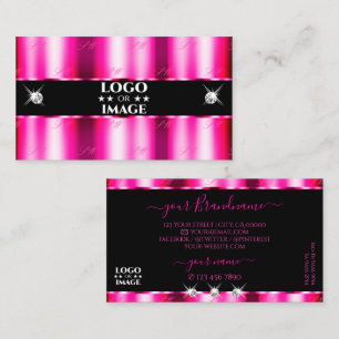 Noble Shimmery Roze Zwarte Sparkle Juwelen met Log Visitekaartje