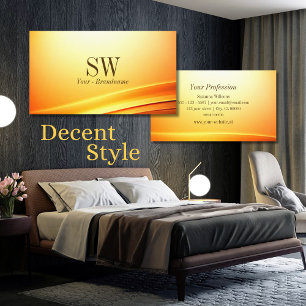 Noble Shimmery Sinaasappel Curved Decor met Monogr Visitekaartje