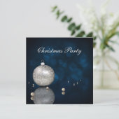 Noble Silver Glitter Ornament Kerstmis Kaart (Staand voorkant)