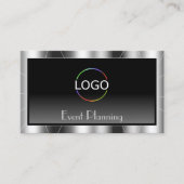 Noble Silver Lijst Black Gradiënt Chic met Logo Visitekaartje (Voorkant)