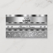 Noble Silver Sparking Glitter met Logo Diamonds Visitekaartje (Voorkant)