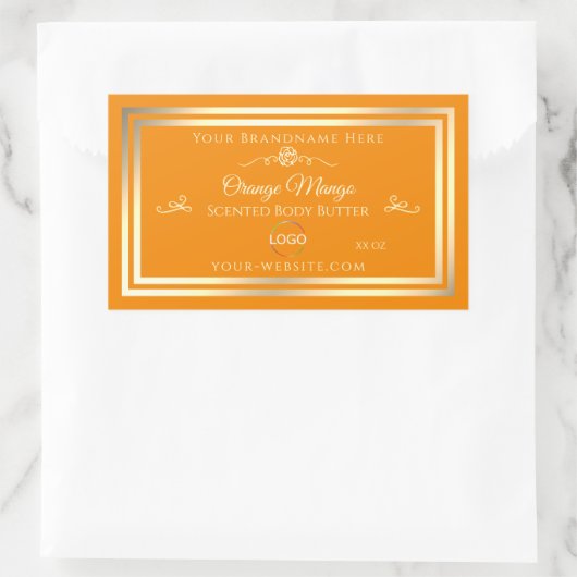 Noble Sinaasappel Product Label Goud Lijst met Log (Tas)