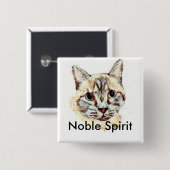 Noble Spirit cat-knop Vierkante Button 5,1 Cm (Voorkant /achterkant)