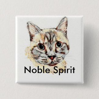 Noble Spirit cat-knop Vierkante Button 5,1 Cm
