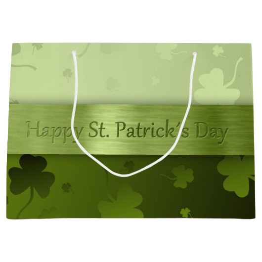 Noble St. Patrick's Day Shamrock Grand sac cadeau (Devant)