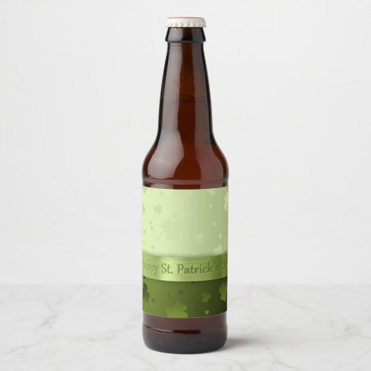 Noble St. Patricks Day Shamrocks Beer Bottle Label Bier Etiket (Voorkant)