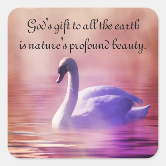 Noble Swan Vierkante Sticker (Voorkant)