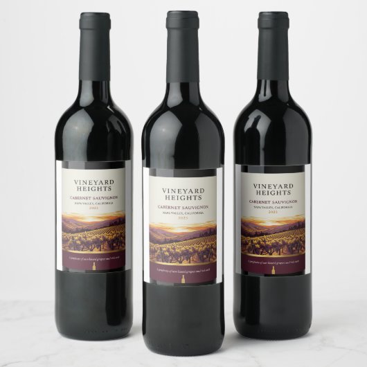 "Noble Vine Design: Captivating Labels for Premium Wijn Etiket (Flessen)