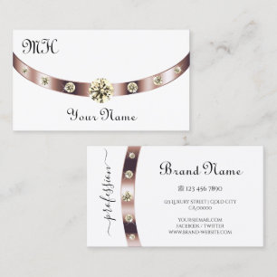 Noble White en Roos Gold met Monogram Luxueus Visitekaartje