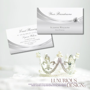 Noble White Silver Gedecorreerd met Sparkly Jewel Visitekaartje
