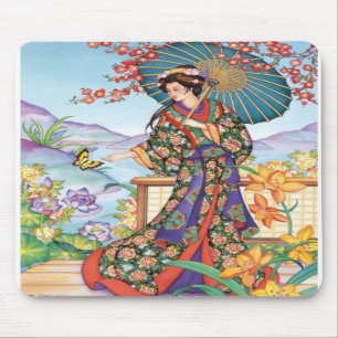 Noble Woman met Parasol Mousepad Muismat